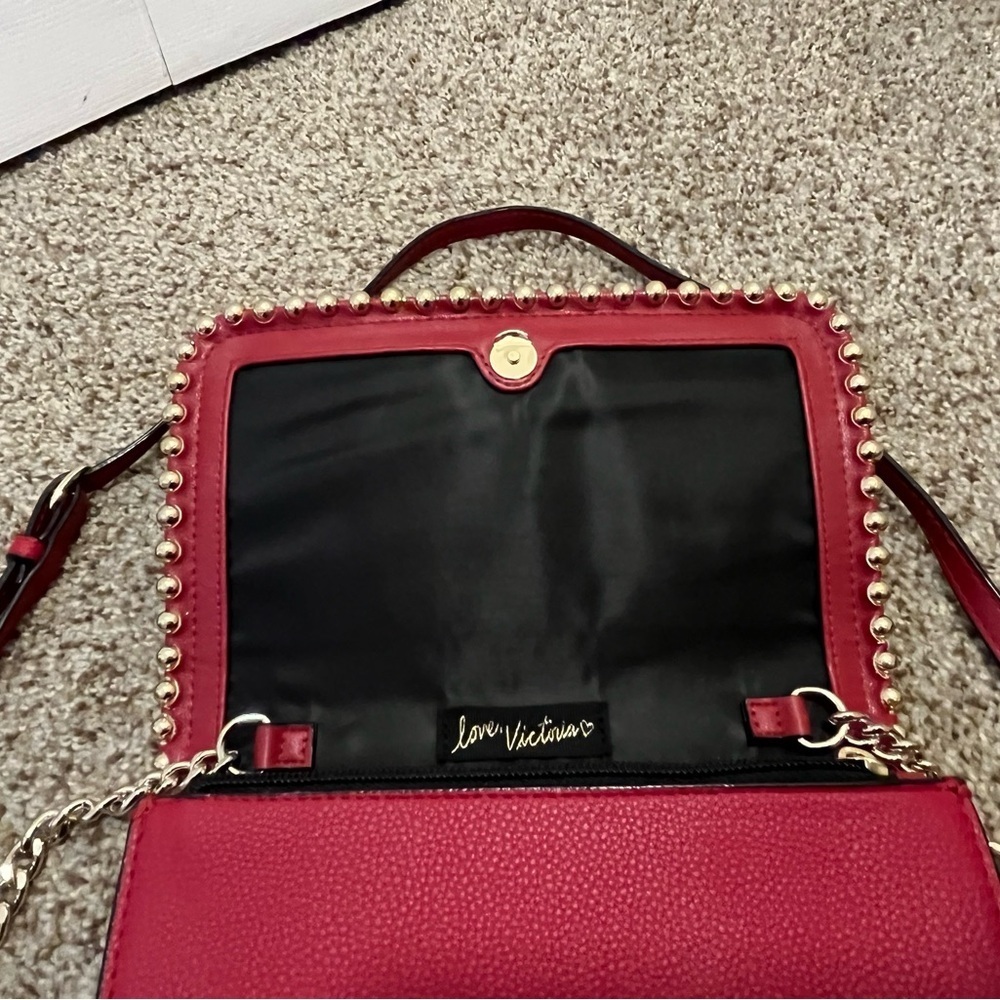 Victoria's Secret Red Clutch/Purse with Gold Accents - Picture 7 of 14